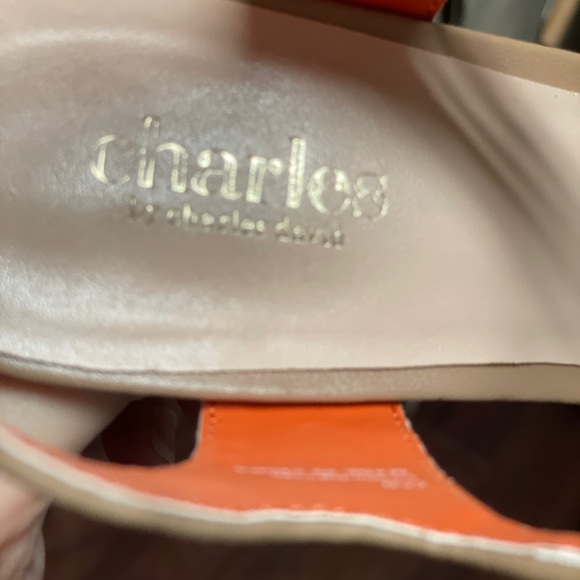 Tangerine and Taupe sandals - Picture 2 of 5